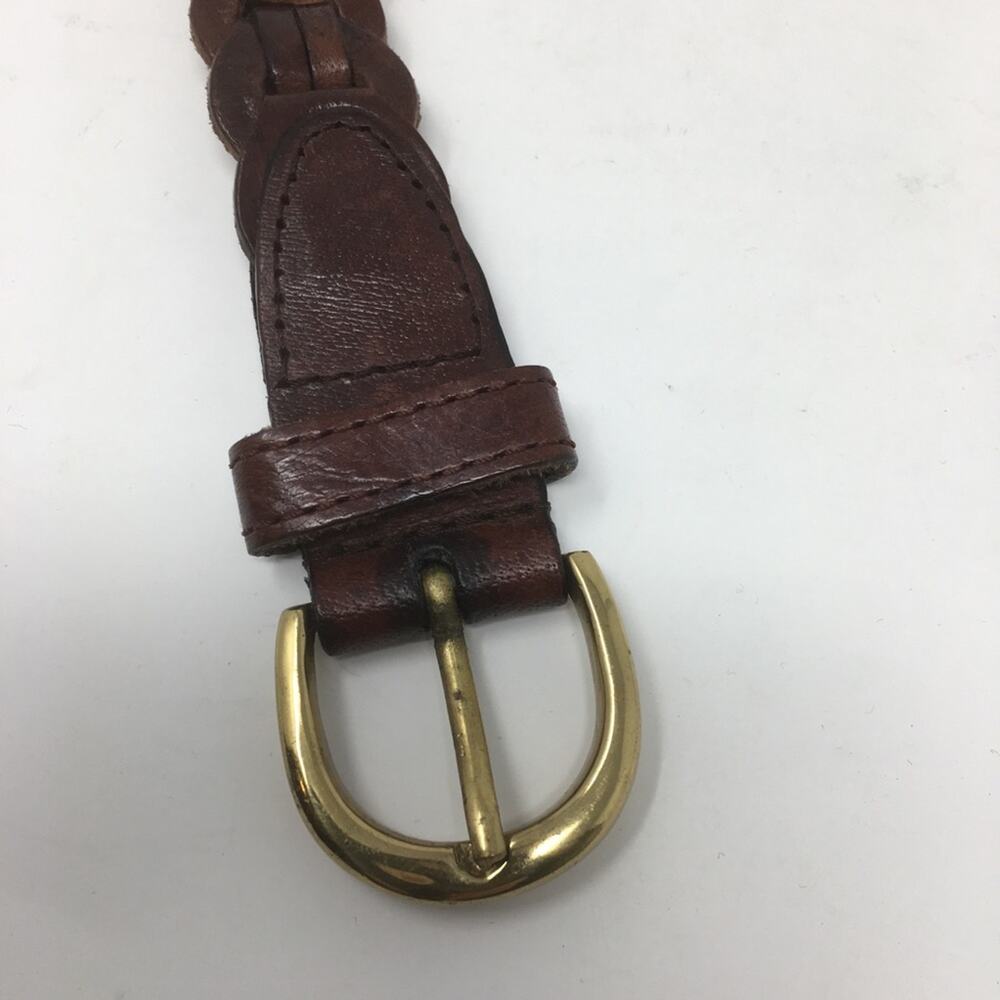 Amiee Lynn Brown Braided Leather Belt Small - Picture 2 of 6
